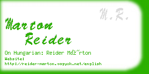 marton reider business card